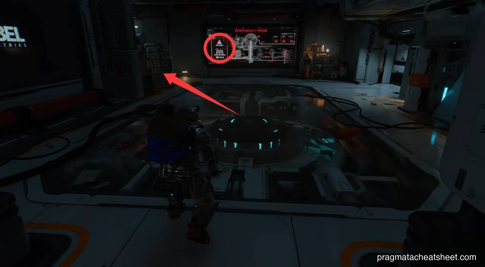 Generator control panel at the end of the corridor