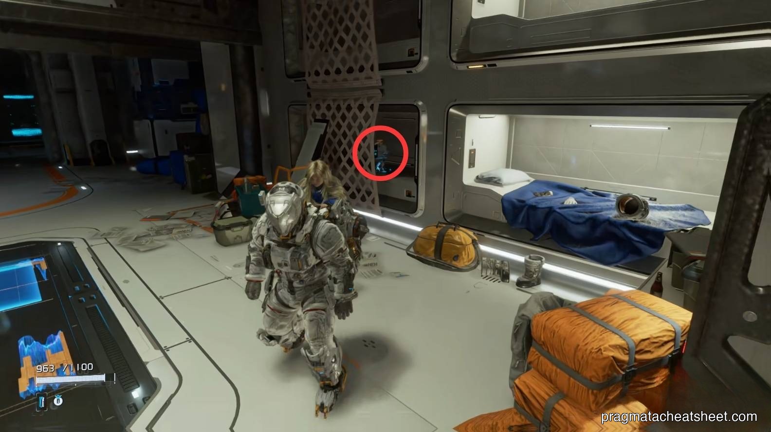 Cutscene with the globe hologram