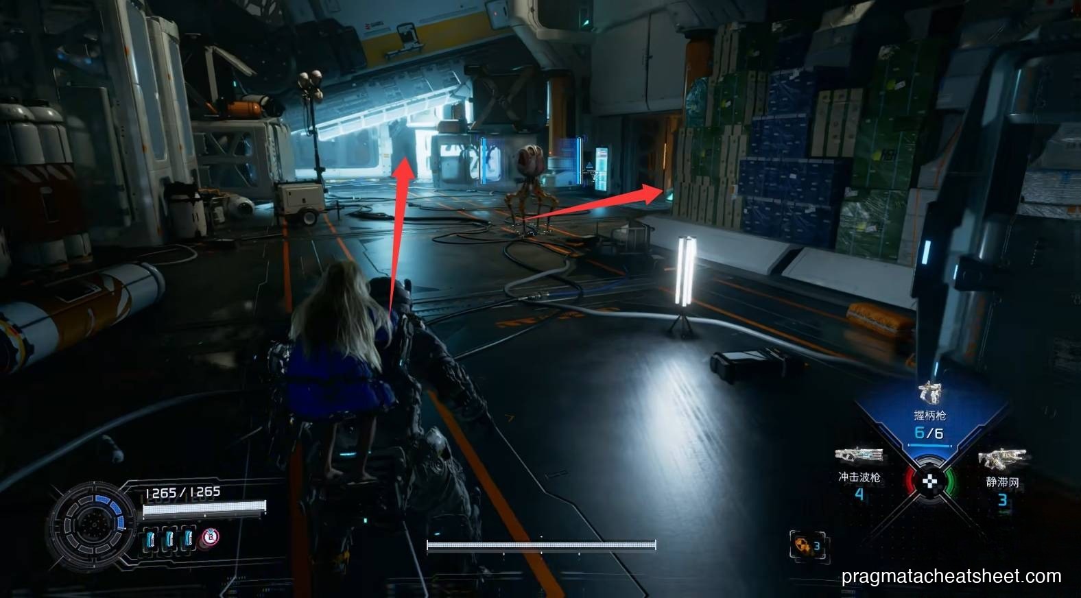 Spider-bot encounter in the entry tunnel