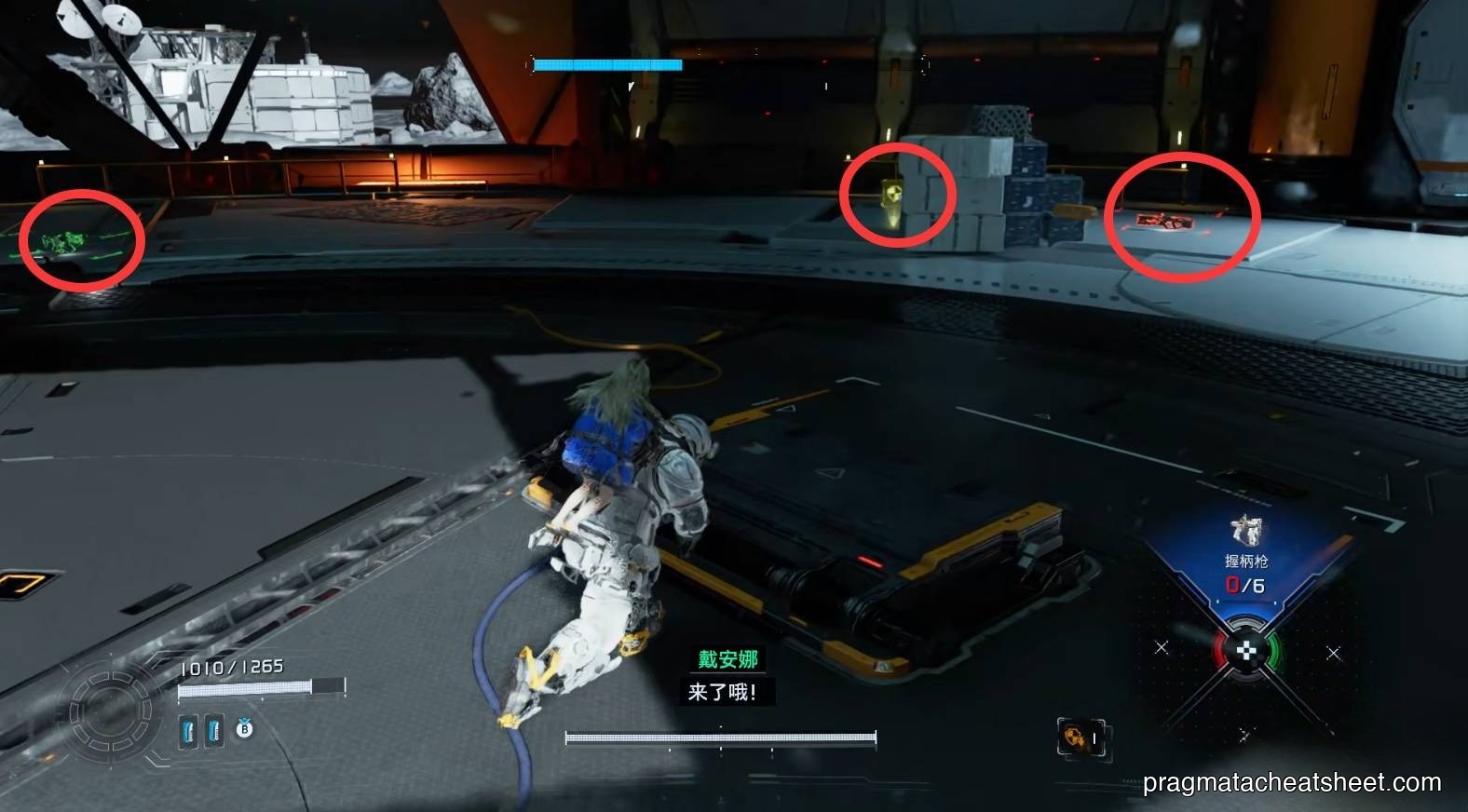 Supply crates around the arena perimeter — loop out, refill, re-engage