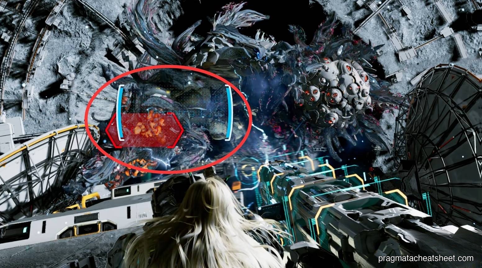 Scope on red marker — fire on the prompt, don't wait for a perfect frame